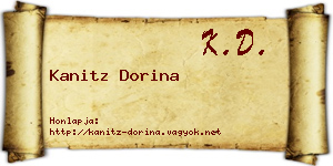 Kanitz Dorina névjegykártya